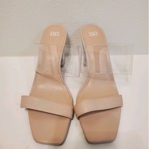 Womens BP Nude Clear Block Heel Sandals NWOT size 9